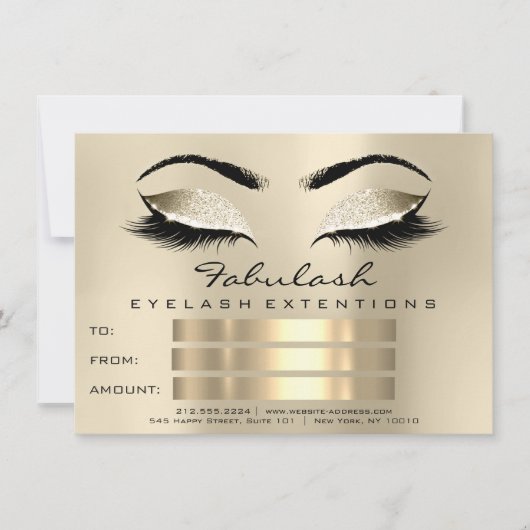 Lashes Makeup Artist Certificate Geschenk Champaig (Vorderseite)