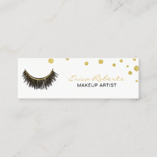 Lashes Makeup Artist Chic Gold Confetti Mini Visitenkarte