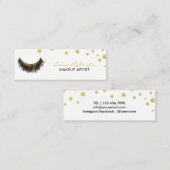 Lashes Makeup Artist Chic Gold Confetti Mini Visitenkarte (Vorne/Hinten)