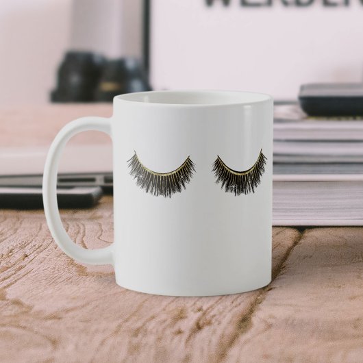 Lashes Makeup Artist Chic Gold Eyelash Extensions Kaffeetasse