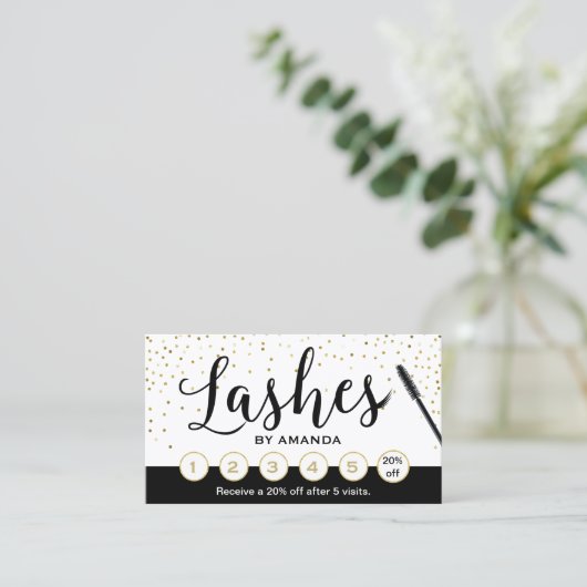 Lashes Makeup Artist Classy Script Loyalty Punch Treuekarte (Stehend Vorderseite)