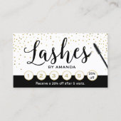 Lashes Makeup Artist Classy Script Loyalty Punch Treuekarte (Vorderseite)