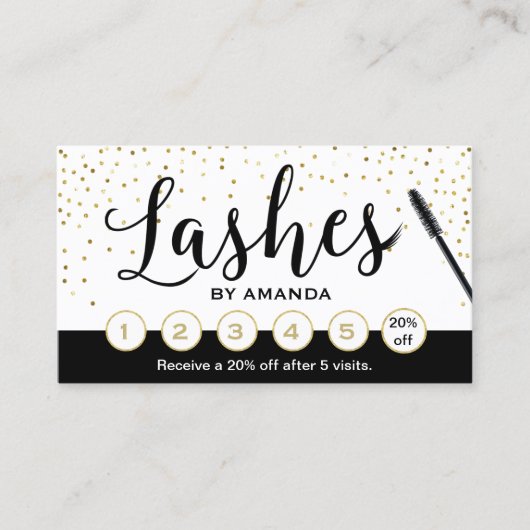 Lashes Makeup Artist Classy Script Loyalty Punch Treuekarte (Vorderseite)
