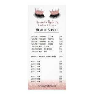 Lashes Makeup Artist Crown Eyelash Price Lists Werbekarte