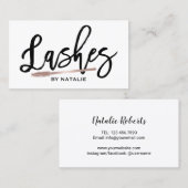 Lashes Makeup Artist Elegantes Handgeschriebenes S Visitenkarte (Vorne/Hinten)