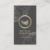 Lashes Makeup artist Esthetician Dark Floral Visitenkarte (Vorderseite)