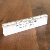 Lashes Makeup Artist Event Planner Glitzer Gold Namensplakette (Seite)