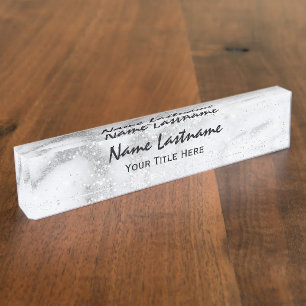Lashes Makeup Artist Event Planner Marble Grau Namensplakette