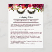 Lashes Makeup Artist Floral Aftercare Instruktion Flyer (Vorne)