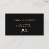 Lashes Makeup Artist Geometric Rose Gold Eyelash Visitenkarte (Rückseite)