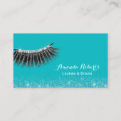 Lashes Makeup Artist Glam Glitzer Eyelash Aquamari Visitenkarte (Vorderseite)