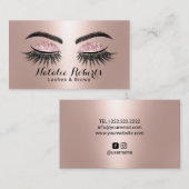 Lashes Makeup Artist Glam Rose Gold Eyelash Visitenkarte (Vorne/Hinten)