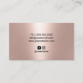 Lashes Makeup Artist Glam Rose Gold Eyelash Visitenkarte (Rückseite)