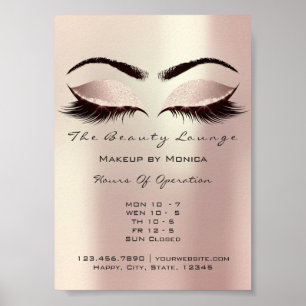 Lashes Makeup Artist Glitzer Beauty Rose Pink Poster