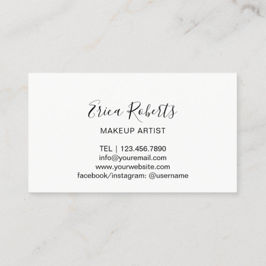 Lashes Makeup Artist Glitzer Beauty Salon Visitenkarte (Rückseite)