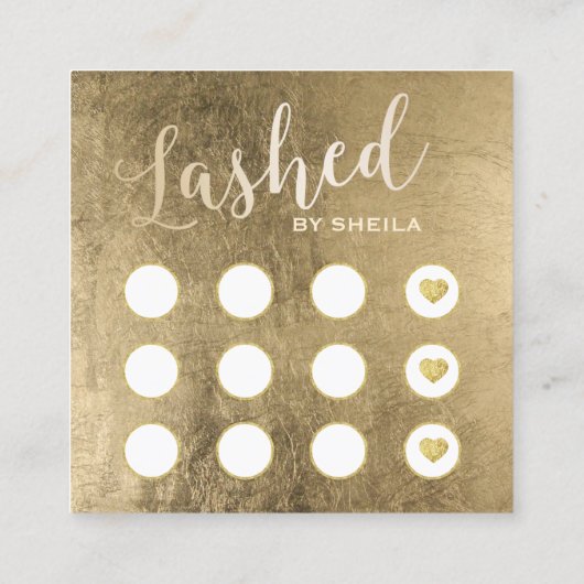 Lashes Makeup Artist Gold & Lila Loyalty Punch Treuekarte (Rückseite)