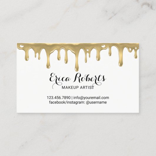 Lashes Makeup Artist Gold Typography Eyelash Salon Visitenkarte (Rückseite)