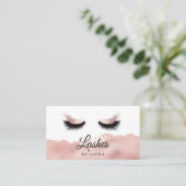 Lashes Makeup Artist Imitats Rose Goldfolie Visitenkarte (Stehend Vorderseite)