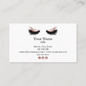 Lashes Makeup Artist Imitats Rose Goldfolie Visitenkarte (Rückseite)