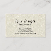 Lashes Makeup Artist Ivory Glitter Modern Salon Visitenkarte (Rückseite)