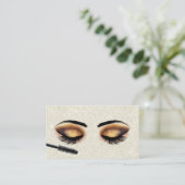 Lashes Makeup Artist Ivory Glitter Modern Salon Visitenkarte (Stehend Vorderseite)