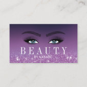 Lashes Makeup Artist Lila Glitzer Beauty Salon B Visitenkarte (Vorderseite)