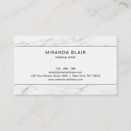 Lashes Makeup Artist Luxe Weißmarmor Visitenkarte (Rückseite)