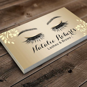 Lashes Makeup Artist Luxury Gold Beauty Salon Visitenkarte