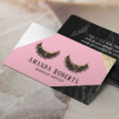 Lashes Makeup Artist Marble Silver Gold Pink Visitenkarte