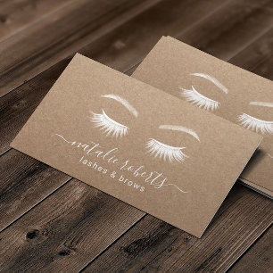 Lashes Makeup Artist Minimalistische rustikale Kra Visitenkarte