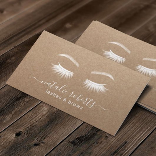 Lashes Makeup Artist Minimalistische rustikale Kra Visitenkarte