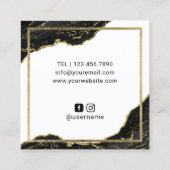 Lashes Makeup Artist Modern Black Gold Salon Quadratische Visitenkarte (Rückseite)