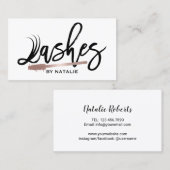 Lashes Makeup artist Modern Eyelash Typografie Visitenkarte (Vorne/Hinten)