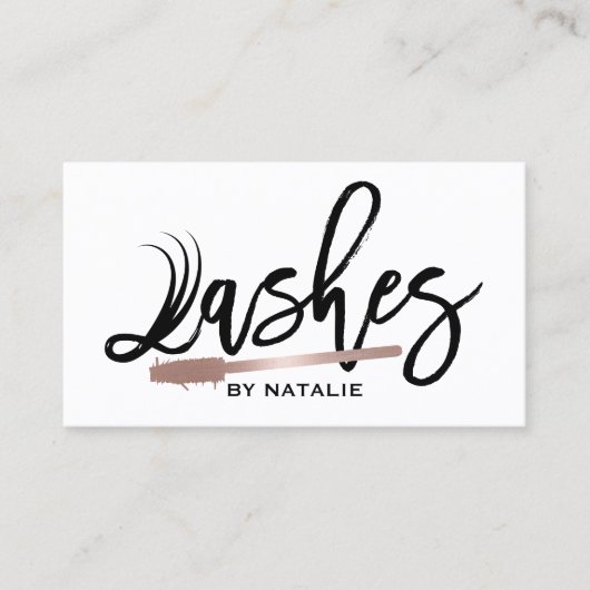 Lashes Makeup artist Modern Eyelash Typografie Visitenkarte (Vorderseite)