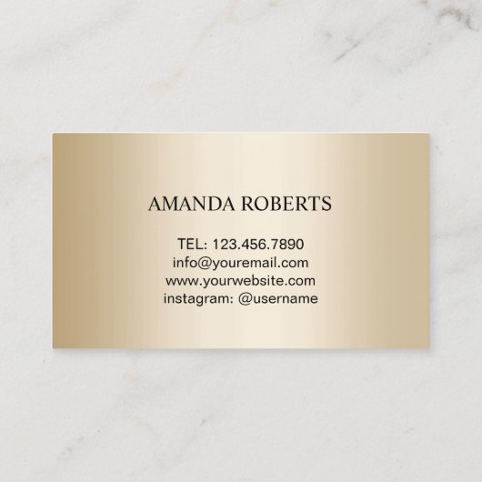 Lashes Makeup Artist Modern Gold Eyelash Extension Visitenkarte (Rückseite)