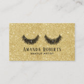 Lashes Makeup Artist Modern Gold Glitzer Salon Visitenkarte (Vorderseite)