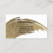 Lashes Makeup Artist Modern Gold Pinselstriche Visitenkarte (Rückseite)