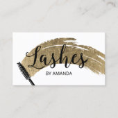 Lashes Makeup Artist Modern Gold Pinselstriche Visitenkarte (Vorderseite)