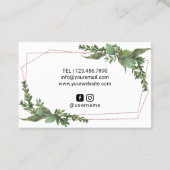 Lashes Makeup Artist Moderne geometrische Greeneri Visitenkarte (Rückseite)