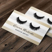 Lashes Makeup Artist Moderne Gold- und Silberstrei Visitenkarte