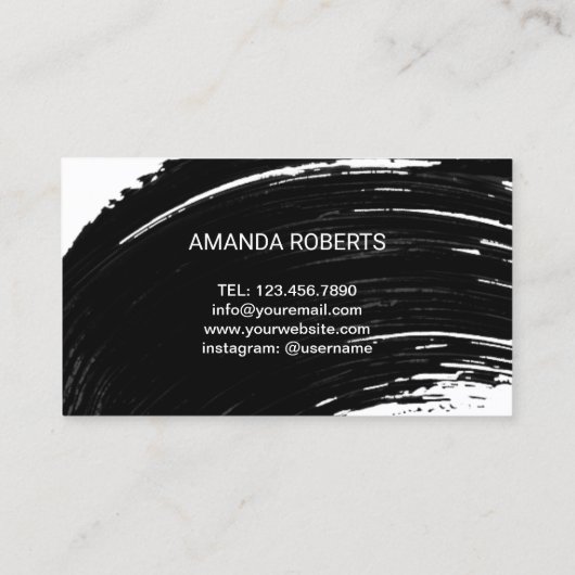 Lashes Makeup Artist Moderne Mascara Pinselstrich Visitenkarte (Rückseite)