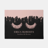 Lashes Makeup Artist Moderne Rose Gold Drilling Fußmatte (Vorderseite)