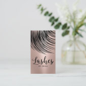 Lashes Makeup Artist Moderne Rose Gold Eyelash Visitenkarte (Stehend Vorderseite)