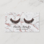 Lashes Makeup Artist Moderne Rose Goldmarmorsalon Visitenkarte (Vorderseite)