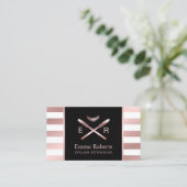 Lashes Makeup Artist Moderne Rose Visitenkarte (Stehend Vorderseite)