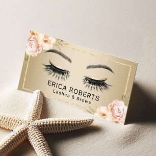 Lashes Makeup Artist Moderner Blumensalon Visitenkarte