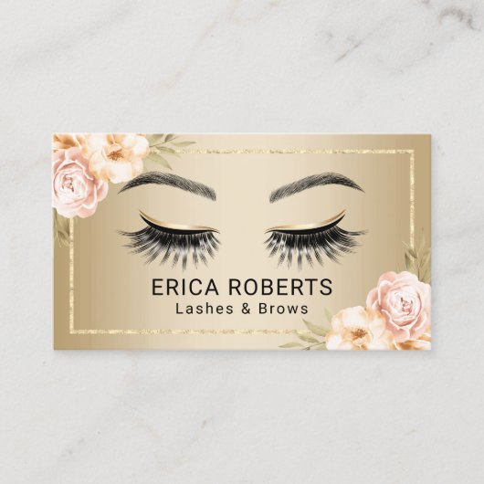 Lashes Makeup Artist Moderner Blumensalon Visitenkarte (Vorderseite)