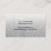 Lashes Makeup Artist Moderner Silver Glitzer Visitenkarte (Rückseite)