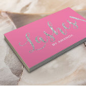 Lashes Makeup Artist Modernes Pink & Silver Visitenkarte