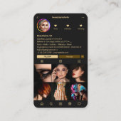 Lashes Makeup Artist Nail Tech Black Instagramm Visitenkarte (Vorderseite)